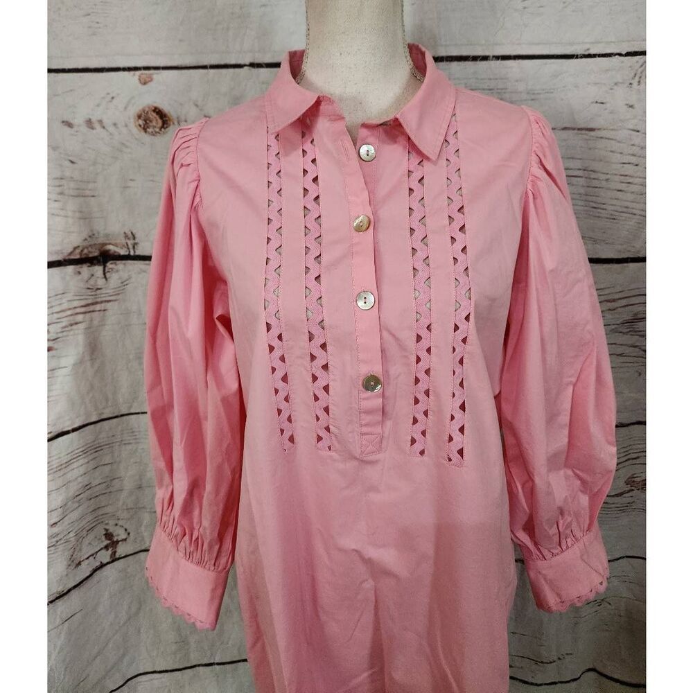 Esqualo Poplin Puff Sleeve Dress Size 10 - Picture 5 of 7